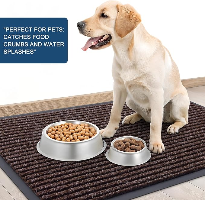 OLANLY Front Door Mat Indoor Outdoor Entrance, Waterproof Heavy Duty Doormat, Fade Resistant, Low Profile, Easy Clean Patio Porch Welcome Floor Mats for Entry, 35x30, Tan