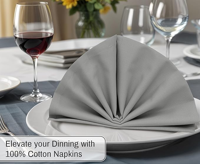 Ruvanti Cloth Napkins Set of 12, 18x18 Inches, 100% Cotton, Washable, Soft & Absorbent, Perfect for Wedding, Christmas, ‎Thanksgiving Dinners - Multi Colors