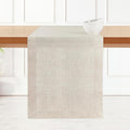 D'Moksha Homes Linen Table Runner 60 Inches - 100% Pure Linen Light Natural Table Runner 14 x 60 Inch for Coffee Tables, Dresser, Valentines, Spring, Easter - Machine Washable