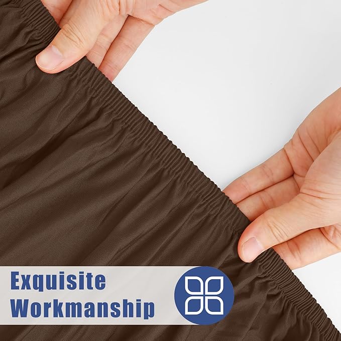 Round Spandex Tablecloth, Elastic Fitted Waterproof Tablecloths for 57"-68" Tables, Stretch Washable Picnic Table Cover for Camping, Dining, Indoor and Outdoor, Coffee