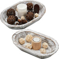 Tessco 2 Pcs Wooden Dough Bowl for Home Rustic Bread Long Wooden Bowl for Kitchen Dining Table Home Decoration(10 x 6 x 2 Inch, 14 x 10 x 2 Inch,White)