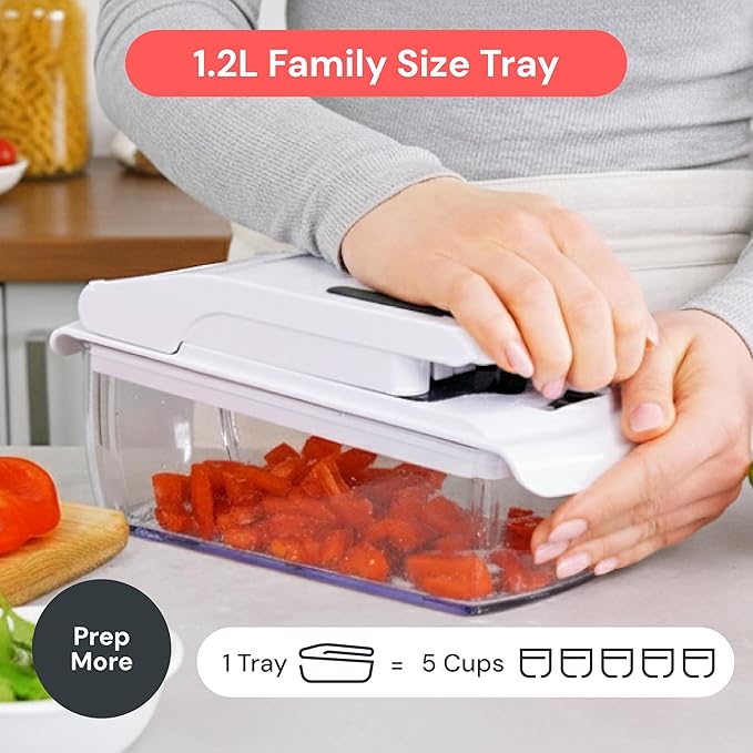 Fullstar The Original Pro Chopper - Vegetable Chopper and Spiralizer, Food Chopper with Container, Fruit Slicer, Kitchen Gadgets & Gifts, Home Essentials (9 in 1, White)