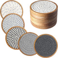 5 Pack Coasters for Drinks Absorbent, 4.3 inches Cork Coasters for Coffee Tables, Wooden Drink Coasters for Table Protection, Cute Coasters for Kitchen, Farmhouse, Bar, and Office (Gray Series)