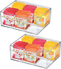Amazing Abby - Tea-Rrific - 2-Pack Acrylic 6-Compartment Tea Bag Organizer, Clear Plastic Tea Box, 6-Slot Tea Chest, Perfect Tea Storage Solution for Kitchen Cabinet, Countertop, Pantry, and More