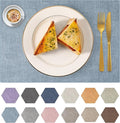 Faux Leather Placemats Set of 8 Washable PU Table mats for Kitchen Table - Heat Resistant, Waterproof, Easy Clean, Anti Slip 11.8" x 17" (Light Blue-8 Pack)