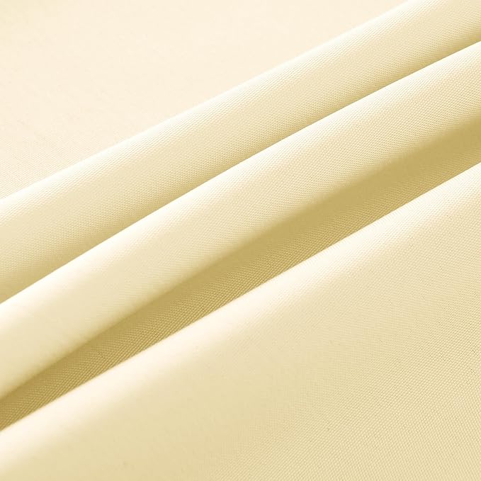 6-Pack Round 108-inch Beige Table Cloths, Solid Stain and Wrinkle Resistant Circular Tablecloth, Premium Plain Weave Polyester Fabric Table Linen Covers for Hotel, Banquet