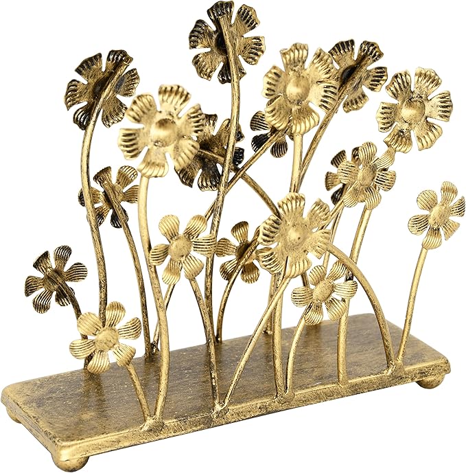 OwlGift Vintage Iron Art Napkin Holder For Table, Sunflower Farmhouse Tissue Holder, Cocktail Napkin Dispenser, Rustic Napkin Paper Rack For Home Kitchen Supplies – Bronze