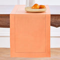 Solino Home Linen Coral Hemstitch Table Runner 48 Inches - 100% Pure Linen Small Table Runner 14 x 48 Inch Ideal for Dresser and Coffee Tables, Valentines, Spring, Easter - Classic Hemstitch