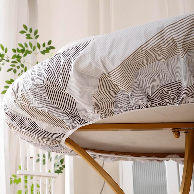 Walrus Round Vinyl Fitted Tablecloth with Flannel Backing Elastic Edge Design Table Cover Waterproof Oil-Proof PVC Table Cloth Stain-Resistant Best for 45"-56" Round