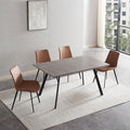 ZckyCine 46.5" Modern Dining Table Set for 4-6 People Kitchen Dining Room Table Set Extendable Wood Dining Table and 4 Upholstered Chairs, Home Kitchen Furniture