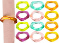 ALPHA Living HOME Set of 12 Epoxy Resin Napkin Rings - Handcrafted Napkin Ring Holders 1.5" Napkin Rings for Christmas Party Decoration, Dinning Table, Family Gatherings, Table Décor(Multi Pastel)