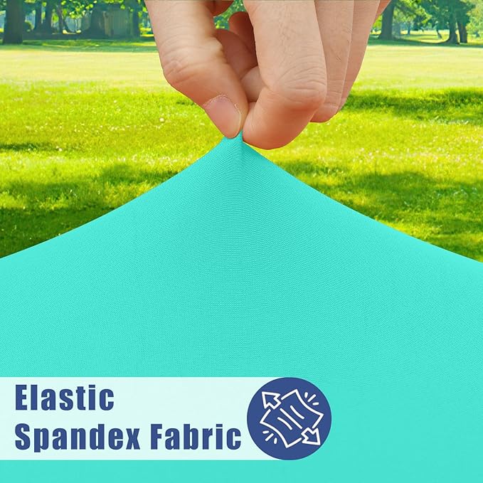 Round Spandex Tablecloth, Elastic Fitted Waterproof Tablecloths for 25"-30" Tables, Stretch Washable Picnic Table Cover for Camping, Dining, Indoor and Outdoor,Aqua Blue