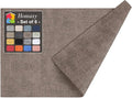 Homaxy Faux Leather Heat Resistant Placemats for Dining Table Set of 6, Waterproof Wipeable Washable PU Table Mats, Easy to Clean Anti-Slip Place Mats, 11.8" x 17", Dark Brown