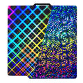 PEW PES Build Plate for Bambu 3D Printers, Smooth Rainbow Gear+Rainbow Plaid Build Plate Flexible Holographic Bed Plate 257x257mm for Bambu Lab X1C/X1/X1E/P1P/P1S/A1 3D Printer