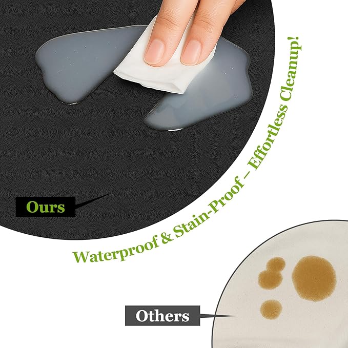 Warmstar Leather Table Cover 34 x 60 Inch, 1.8MM Thick PVC Table Protector Waterproof, Desk Cover Protector Non-Slip Desk Pad for Kitchen, Dresser, Gaming Desk,Dining Room Table