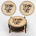 LazerEdge Bowling Green Falcons Wooden Coaster Set - Maple Wood - Officially Licensed Product - 4-Pack
