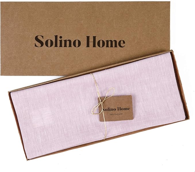 Solino Home Linen Bubblegum Pink Table Runner 120 Inches Long - Athena, 100% Pure Linen 14 x 120 Inch Table Runner for Valentines, Spring, Easter