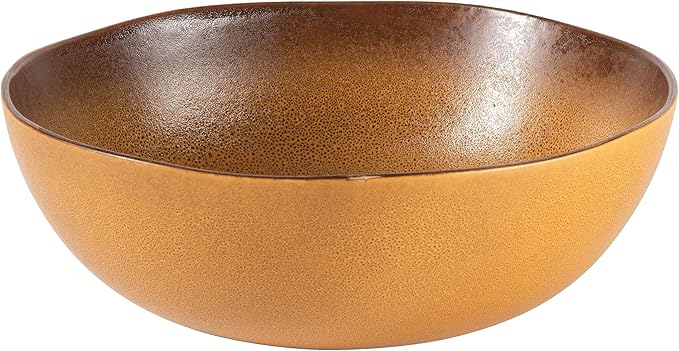 Bloomhouse - Two Time Oprah's Favorite Things Winner - Palermo Sun 2 Piece Serving Bowl and Oval Platter Stoneware Reactive Glaze Serveware Set - Turmeric Yellow