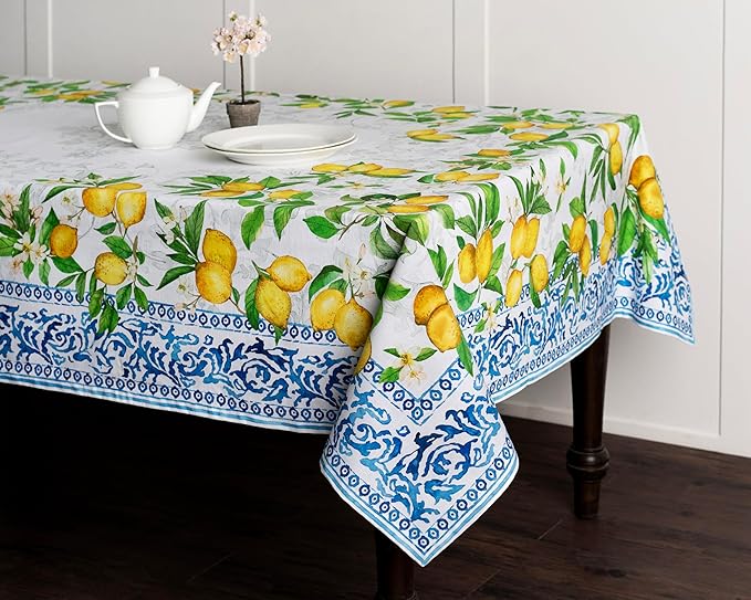 Maison d' Hermine Table Cloth Rectangle Table 100% Cotton 54 x 72 Inches Tablecloth Reusable Decorative for Dining Room Farmhouse Home Valentines Day Decorations Spring Summer - Cedrat