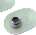 FunWheat Oval Braided Placemats Set of 4 Table Mats for Dining Tables Washable Heat Resistant Place Mats for Indoor Outdoor Use 12 x18 Inch (Oval Fog Green, 4pcs)
