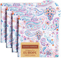 Maison d' Hermine Cloth Napkins Set of 4 100% Cotton Everyday Reusable Square Napkins Cloth Washable Dinner Party Wedding Restaurant Valentines Day Decorations Spring/Summer (Indian Floral, 20" x 20")