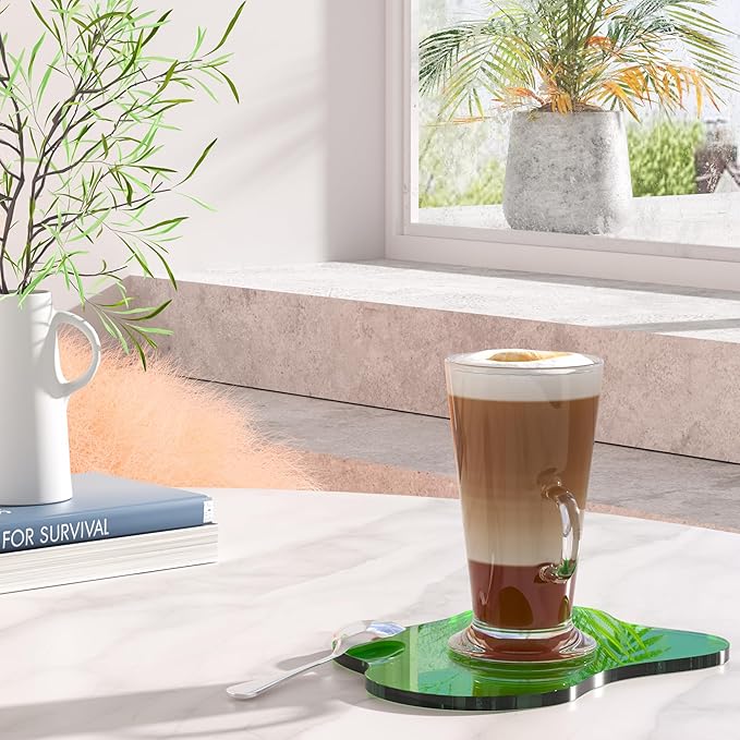Acrylic Coaster Decorative Plates, Dark Green Bar Drink Coaster, Clear Cloud Shape Coffee Cup Coaster, Perfect for Tabletop Protection and Accessories Display.(Dark Green