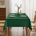 BALCONY & FALCON Rectangle Tablecloth Jacquard Style Water Resistant Table Cover for Christmas Thanksgiving Dining Kitchen Cafe Parties and Outdoor Use (Dark Green, 55 x 95 inch)