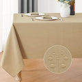 Faux Linen Rectangle Tablecloth Waterproof 52x70 inch Table Cloth Stain and Wrinkle Resistant Washable, Decorative Fabric Table Cover for Dining, Kitchen, Wedding and Parties, Coffee