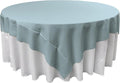 LA Linen Polyester Poplin Washable Square Tablecloth, Stain and Wrinkle Resistant Table Cover 90x90, Dinning, Kitchen, Party, Holiday 90 by 90-Inch, Blue Light, TCpop90x90_BlueLgtP18