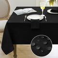 Softalker Black Tablecloths Rectangular 84x60 inch Linen Textured Table Cloth Waterproof, Stain and Wrinkle Resistant, Outdoor Table Cloth for 6 Foot Rectangle Tables Decor for Party Holiday Birthday