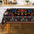 Mexican Tablecloth Rectangle 60 x 120 Inch, Cinco De Mayo Flower Skull Table Cloth Fiesta Indoor Decorations for Dining Room Party