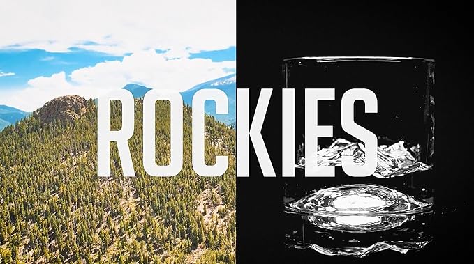 LIITON Rocky Mountains Heavy Crystal Whiskey Glasses Gift Set of 2, Thick Freezable Bourbon Glass 1lb Each, Premium Whiskey Gifts for Men, Frozen Crystal Chills Cocktails, 10 oz
