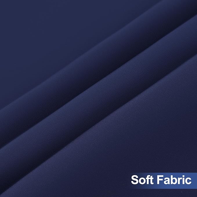 homing 2 Pack Rectangle Table Cloth, Elastic Fitted Fabric Tablecloth Fits for 4 Foot Folding Tables, Washable Table Cover for Picnic, Camping, Indoor & Outdoor (Navy Blue, 30" x 48")