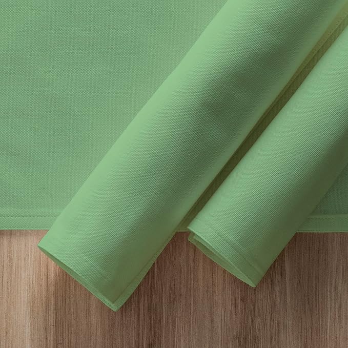 Calicot Placemats Set of 6 100% Cotton Washable Cloth Place Mats, Reusable Table Mats for Spring/Summer & Thanksgiving Christmas Decorations Kitchen Dining Party Wedding (Fair Green, 13" x 19")