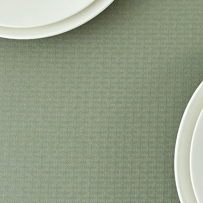 maxmill Weaved Texture Rectangle Tablecloth Water Resistant Wrinkle Free Spill-Proof, Soft Table Cloth for Dining Room Decoration, Banquet Parties Event Holiday Dinner, 60 x 84 Inch Sage Green