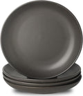 Dinner Plates Set of 4, 10 Inch Ceramic Plates - Stoneware Dinnerware Set for Pancakes, Scratch Resistant Black Plates, Microwave Oven and Dishwasher Safe for Steak, Noodle, Kitchen