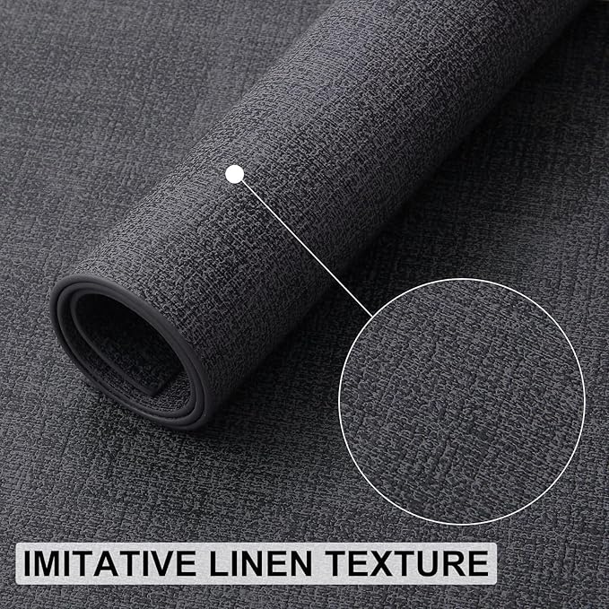 homing Faux Leather Heat Resistant Placemats 12 Packs, Waterproof Wipeable Dining PU Place Mats for Indoor & Outdoor, Easy to Clean, Charcoal