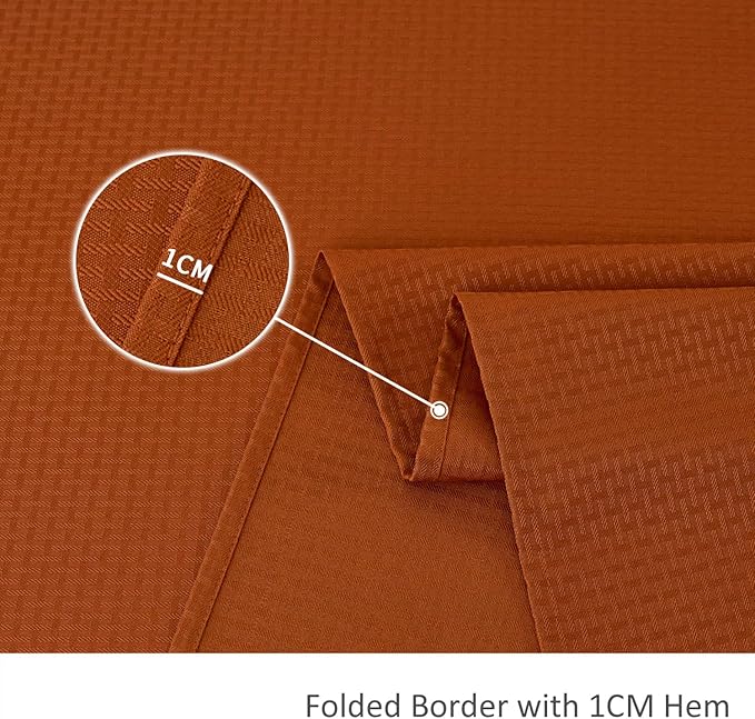 maxmill Weaved Texture Rectangular Tablecloth Water Resistance Antiwrinkle Spillproof Soft Fall Table Cloth for Dining Room, Thanksgiving Parties and Halloween Holiday Dinners, 70 x 108 Inch, Rust