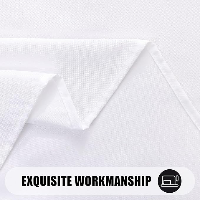 Smiry Rectangle Table Cloth, Waterproof Anti-Scratch Polyester Tablecloth, Decorative Washable Fabric Table Cover for Dining, Buffet, Parties and Outdoor, 60x102, White