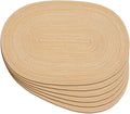 Noctiflorous Oval Braided Placemats Set of 6 Woven 12x18 Inch Non Slip Washable Heat Resistant Place Mats Round Tablemats for Dining Kitchen Party Daily Table Decor Dinner Mats (Beige Brown, 6)