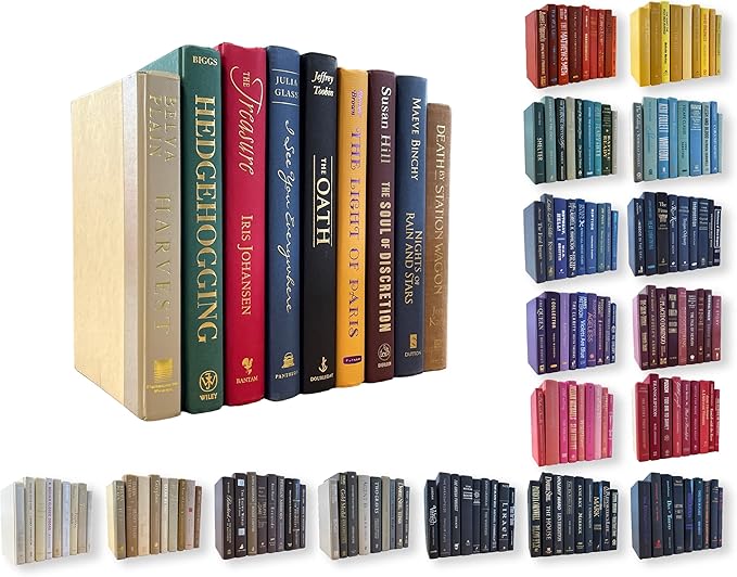 Real Books by Color® (Set of 5, Multicolor) Decorative Bookshelf Home Decor Shelf Styling Photo Prop