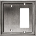 Henne Bery Sunken Pearls Heavy Duty Decorative Wall Plate Switch Plate Outlet Cover (Blank/Decorator, Heirloom Silver)