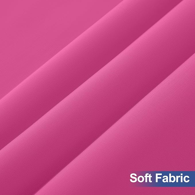 homing 2 Pack Rectangle Table Cloth, Elastic Fitted Fabric Tablecloth Fits for 8 Foot Folding Tables, Washable Table Cover for Picnic, Camping, Indoor & Outdoor (Rose Pink, 30" x 96")