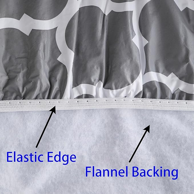 Walrus Round Vinyl Fitted Tablecloth with Flannel Backing Elastic Edge Design Table Cover Waterproof Oil-Proof PVC Table Cloth Stain-Resistant Best for 45"-56" Round