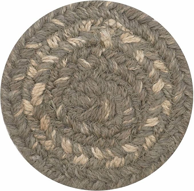 Homespice Grey Cloud Jute Braided Rope Coasters 4", Warm Lodge and Cabin Decor, Set of 6, Multicolor - Durable, Absorbs Moisture, Easy to Clean and Protects Furniture