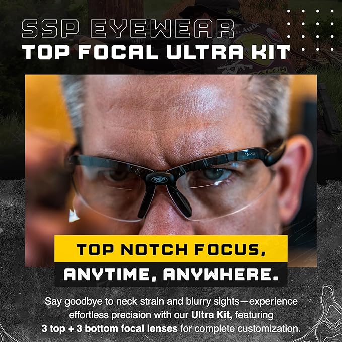 SSP Eyewear Top Focal Ultra Tactical Safety Shooting Glasses, HD A-Eye NVR/fog Lenses