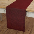 Solino Home Linen Table Runner 120 Inches Long - Athena, 100% Pure Linen Red Garnet 14 x 120 Inch Table Runner for Dining, Valentines