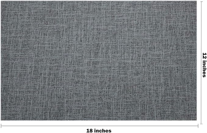 Rilassato Textile Placemats, Set of 4 Heat-Resistant Placemats for Kitchen Table, Washable Durable Linen Table Mats Woven Placemats (4, Charcoal Grey)