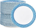 MUCHII 8.375 Inch Disposable Paper Plates, 300 Count Soak and Cut Proof Printed Paper Plates for Daily Use, Holiday for Family Gatherings, Parties, Picnic