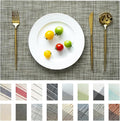 Placemats Set of 8 Vinyl/Plastic Woven Place Mats for Kitchen Table Indoor/Outdoor Washable Placemat Wipeable Dining Table Mats (Brown,8)